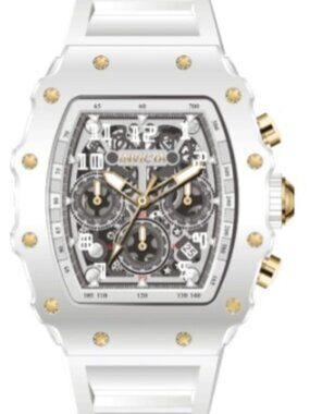 Invicta White and Gold Chronograph Watch